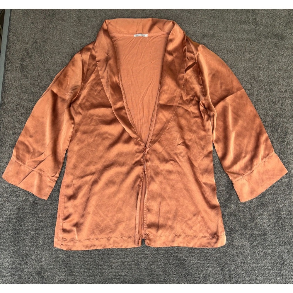 Intimissimi‎ Satin Blazer Women's Medium Bronze Polyester Long Sleeve Button-Up